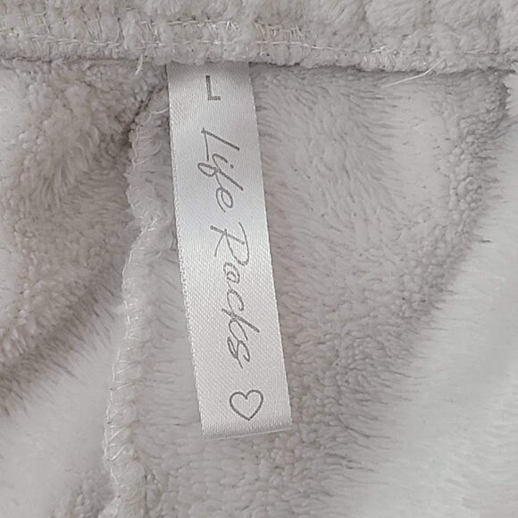 Life Rocks Womens Large White Ribbed Plush Lounge Pants - Picture 3 of 8